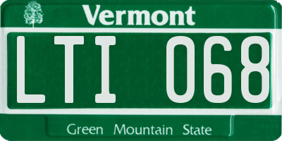 VT license plate LTI068