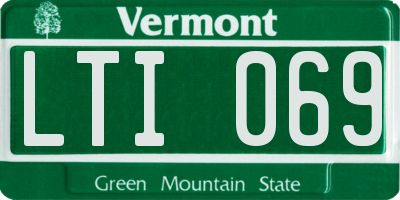 VT license plate LTI069
