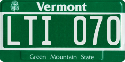 VT license plate LTI070