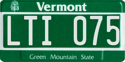 VT license plate LTI075
