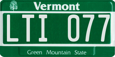 VT license plate LTI077