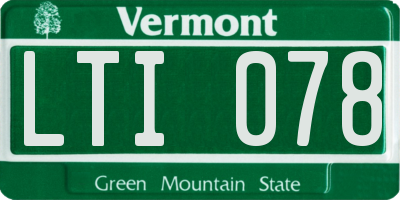 VT license plate LTI078