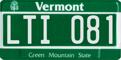 VT license plate LTI081