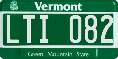 VT license plate LTI082