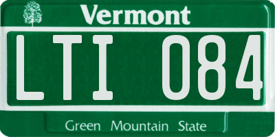 VT license plate LTI084