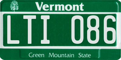 VT license plate LTI086