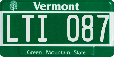 VT license plate LTI087