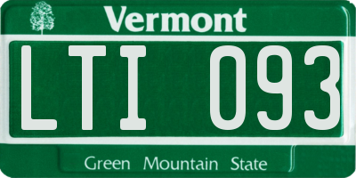 VT license plate LTI093