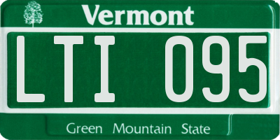 VT license plate LTI095