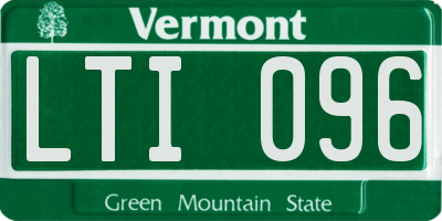 VT license plate LTI096