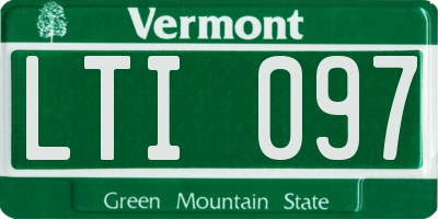 VT license plate LTI097