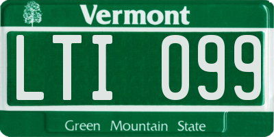 VT license plate LTI099