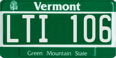 VT license plate LTI106