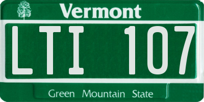 VT license plate LTI107
