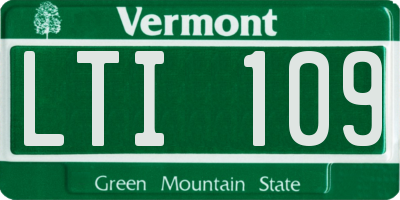 VT license plate LTI109