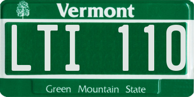 VT license plate LTI110