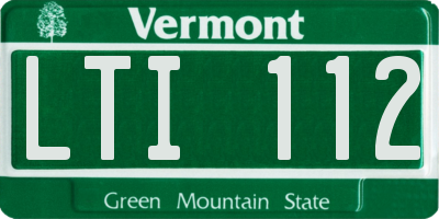 VT license plate LTI112