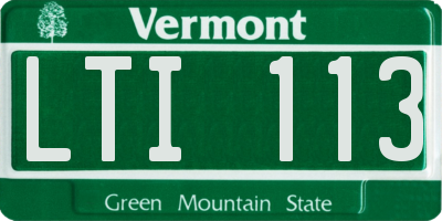 VT license plate LTI113