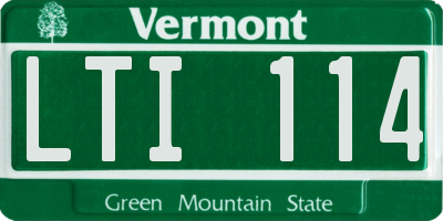VT license plate LTI114