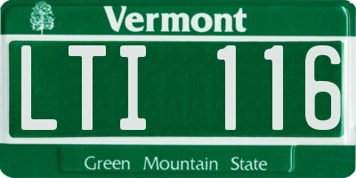 VT license plate LTI116