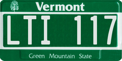 VT license plate LTI117