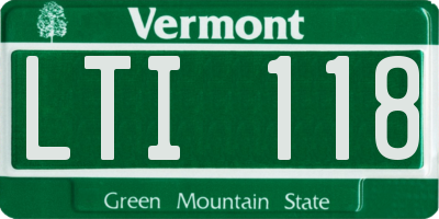 VT license plate LTI118