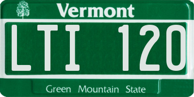 VT license plate LTI120