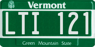 VT license plate LTI121
