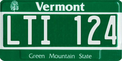 VT license plate LTI124