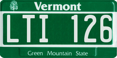 VT license plate LTI126