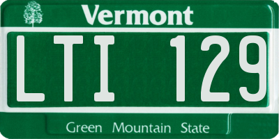 VT license plate LTI129