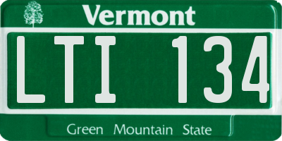 VT license plate LTI134