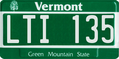 VT license plate LTI135