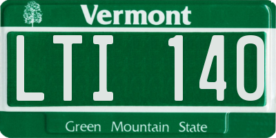 VT license plate LTI140