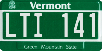 VT license plate LTI141