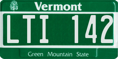 VT license plate LTI142