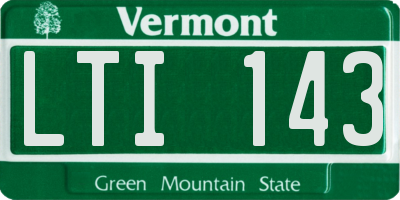 VT license plate LTI143