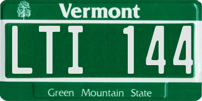 VT license plate LTI144