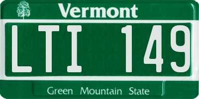 VT license plate LTI149