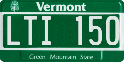 VT license plate LTI150