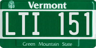 VT license plate LTI151