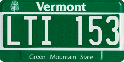 VT license plate LTI153