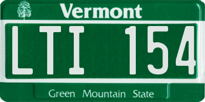 VT license plate LTI154