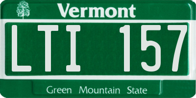 VT license plate LTI157