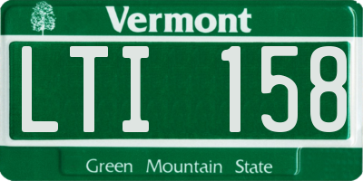 VT license plate LTI158