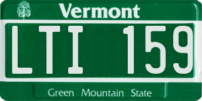 VT license plate LTI159