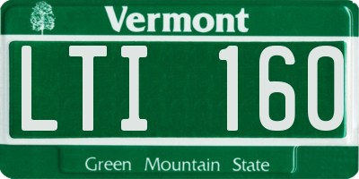 VT license plate LTI160