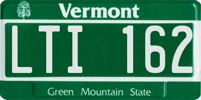 VT license plate LTI162
