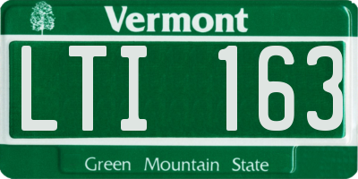 VT license plate LTI163
