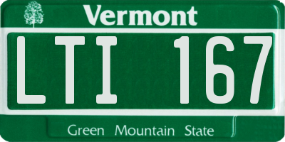 VT license plate LTI167